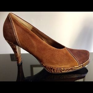 Shoes Heels Platform Suede/Leather ITALIAN 2-tone